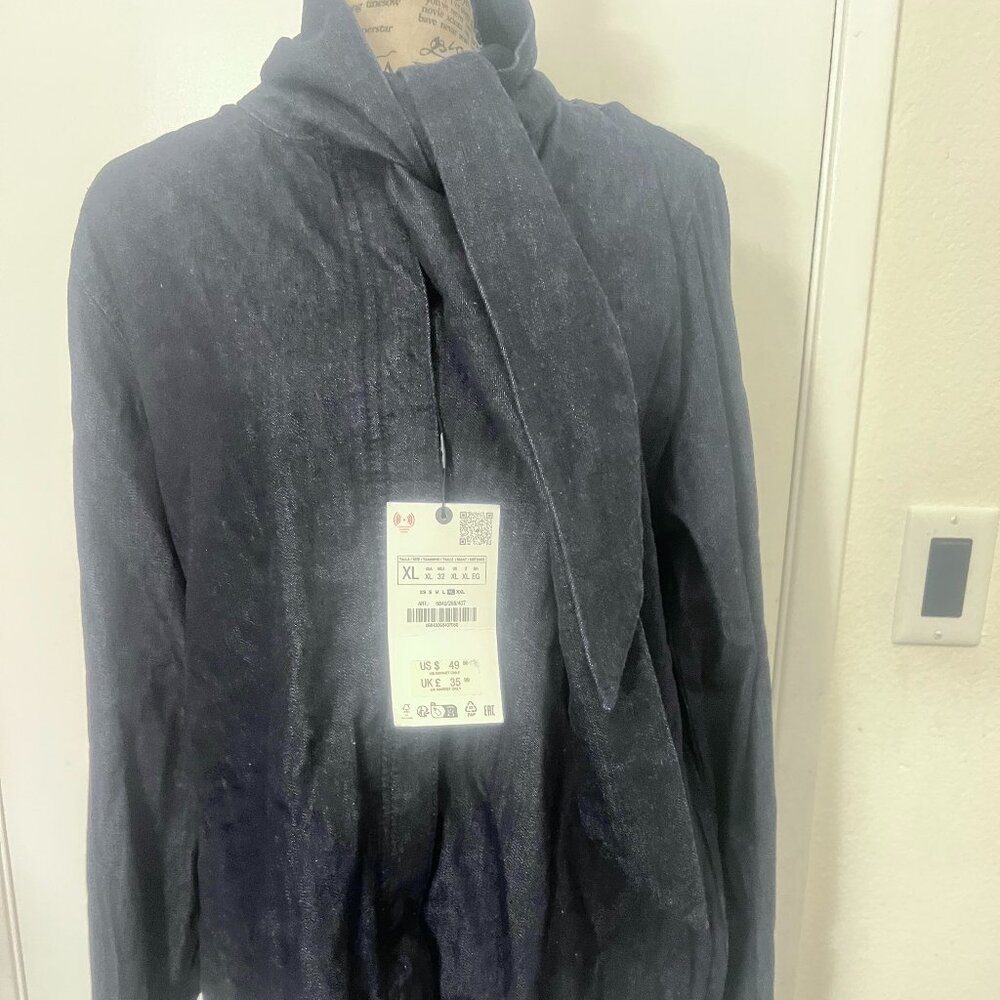 NWT Denim Bow Tie Shirt